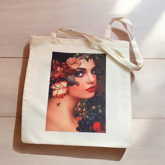 Personalised tote bag with long handles